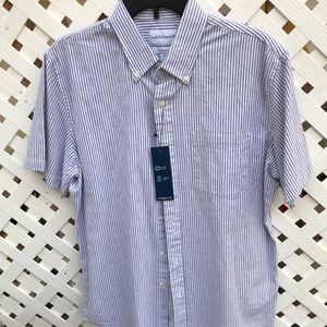 Men’s Medium Blu/White Stripe Saddlebred Short Sleeve Shirt